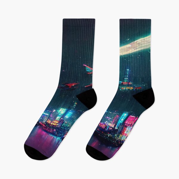 Item preview, Cyberstrike - Cyberpunk Cityscape Skyline designed and sold by ArkMinted.