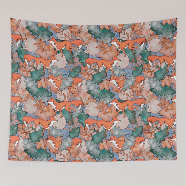Item preview, Zorros de otoño en azul designed and sold by SarahMac39.