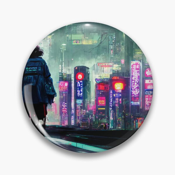 Item preview, Circuit Stroll - Cyberpunk Cityscape Skyline designed and sold by ArkMinted.