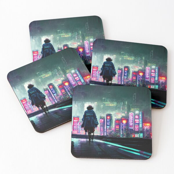 Item preview, Circuit Stroll - Cyberpunk Cityscape Skyline designed and sold by ArkMinted.