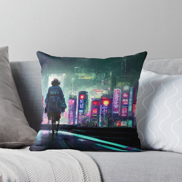 Item preview, Circuit Stroll - Cyberpunk Cityscape Skyline designed and sold by ArkMinted.