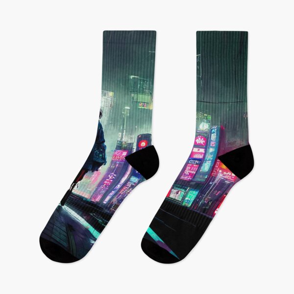Item preview, Circuit Stroll - Cyberpunk Cityscape Skyline designed and sold by ArkMinted.