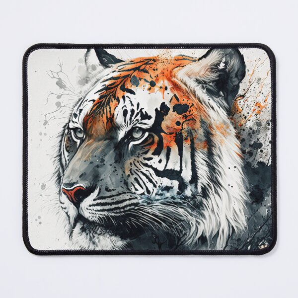 Item preview, Portrait of a tiger in harmony with nature, Watercolor. designed and sold by Evangeline ⭐⭐⭐⭐⭐.