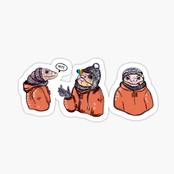 Winter tegu Sticker