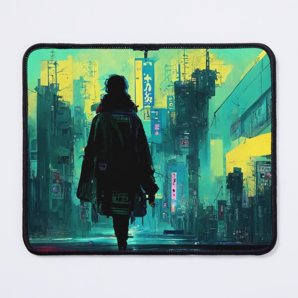 Item preview, Lo-fi Saunter - Cyberpunk Cityscape Skyline designed and sold by ArkMinted.