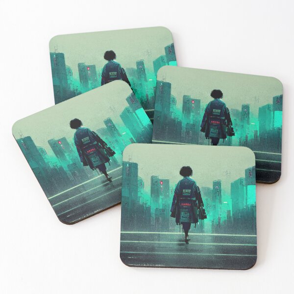 Item preview, Solitary - Cyberpunk Cityscape Skyline designed and sold by ArkMinted.