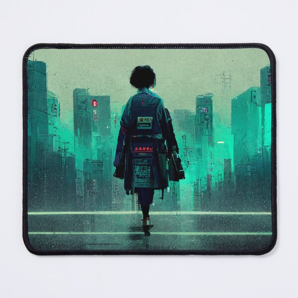 Item preview, Solitary - Cyberpunk Cityscape Skyline designed and sold by ArkMinted.
