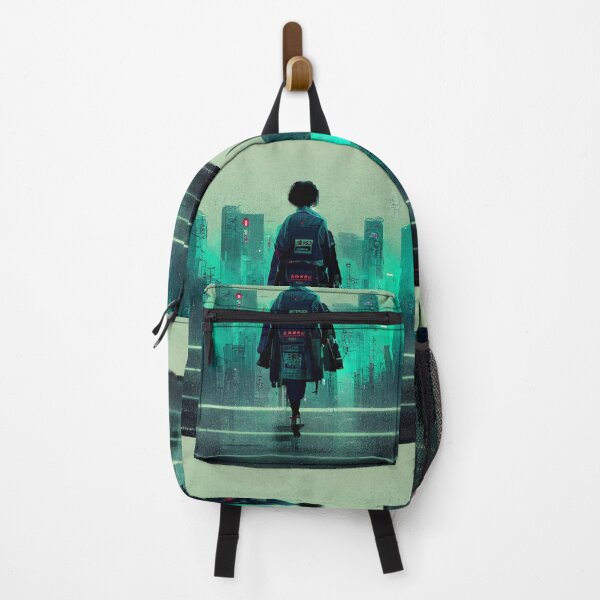 Item preview, Solitary - Cyberpunk Cityscape Skyline designed and sold by ArkMinted.
