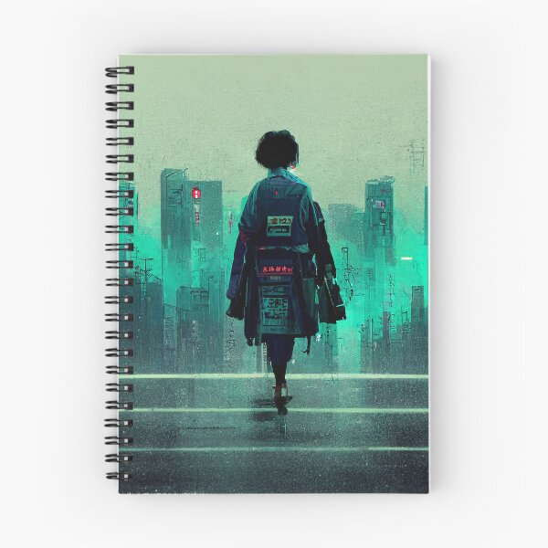 Item preview, Solitary - Cyberpunk Cityscape Skyline designed and sold by ArkMinted.
