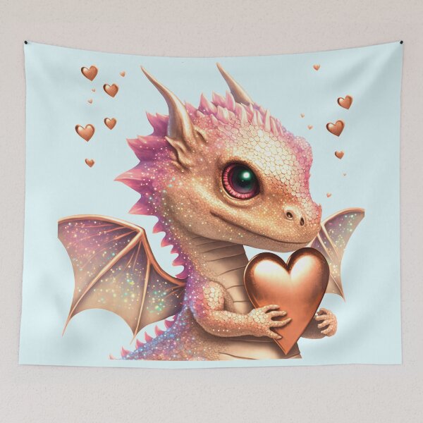 Item preview, Baby glitter dragon in love designed and sold by WaveDance.