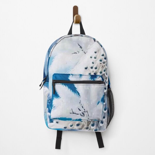 Item preview, id34 A wonderful snowy and sunny winter landscape, a tree with snow on it, a wonderful white peacock with white and blue feathers, phoenix, Snow Love, Snow Queen, Snow angel, Love, Romance, designed and sold by bcbutika.