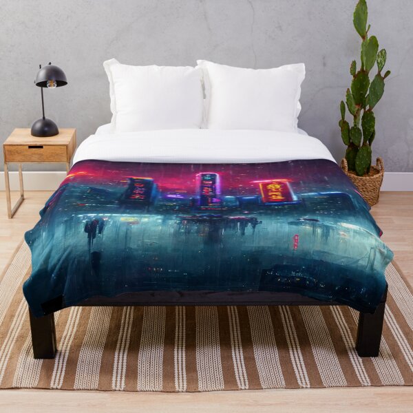 Item preview, Fluxion - Skyline del paisaje urbano ciberpunk designed and sold by ArkMinted.