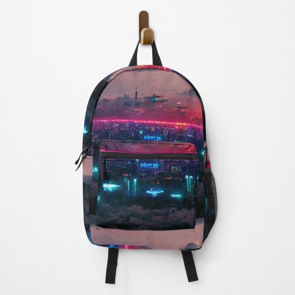 Item preview, High Sphere - Cyberpunk Cityscape Skyline designed and sold by ArkMinted.