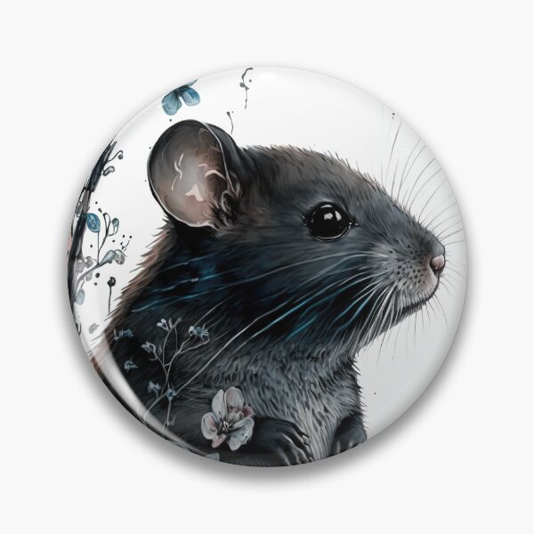 Item preview, Portrait of a mouse in harmony with nature, Watercolor. designed and sold by Evangeline ⭐⭐⭐⭐⭐.