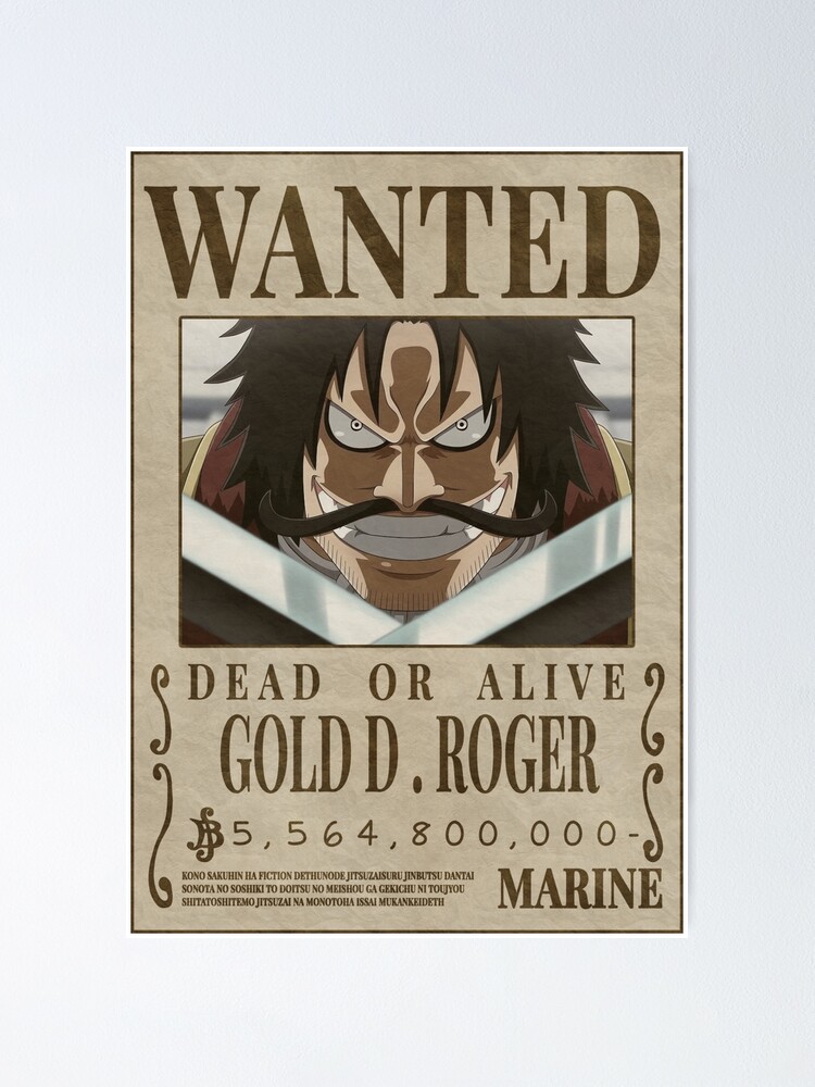 GOLD ROGER One Piece wanted Poster | Zazzle