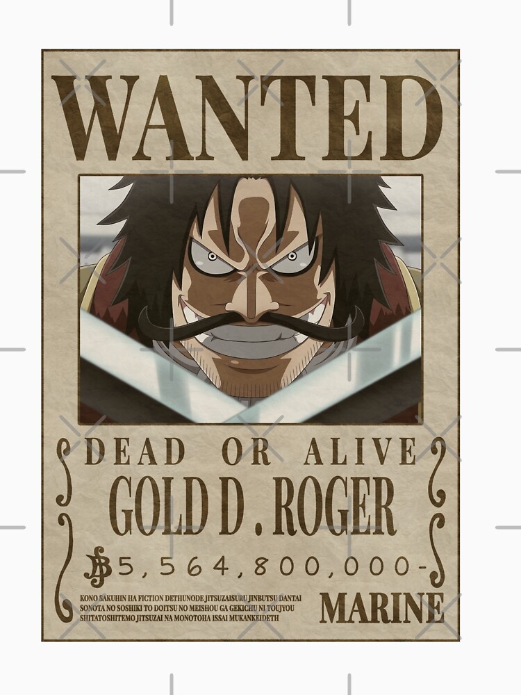 Gold D Roger Wanted poster one piece bounty (2023 updated price )  Essential T-Shirt for Sale by justchemsou