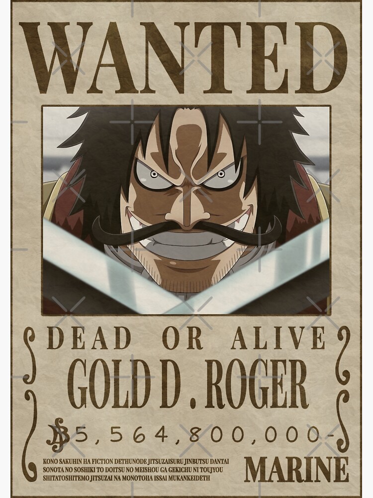 Sticker for Sale avec l'œuvre « Gold D Roger Wanted poster prime d'une  seule pièce (prix mis à jour 2023) » de l'artiste justchemsou