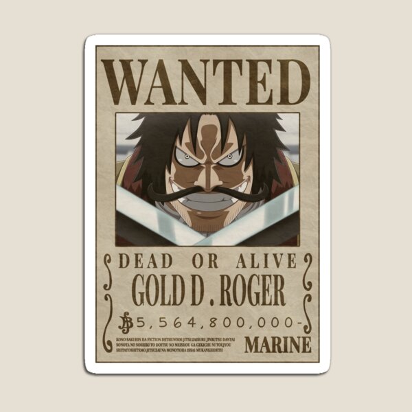 Gold D Roger Wanted poster one piece bounty (2023 updated price ) Sticker  for Sale by justchemsou