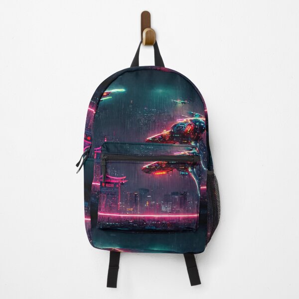 Item preview, Overflight - Cyberpunk Cityscape Skyline designed and sold by ArkMinted.