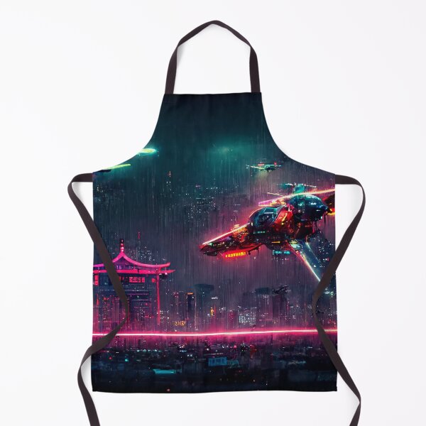 Item preview, Overflight - Cyberpunk Cityscape Skyline designed and sold by ArkMinted.