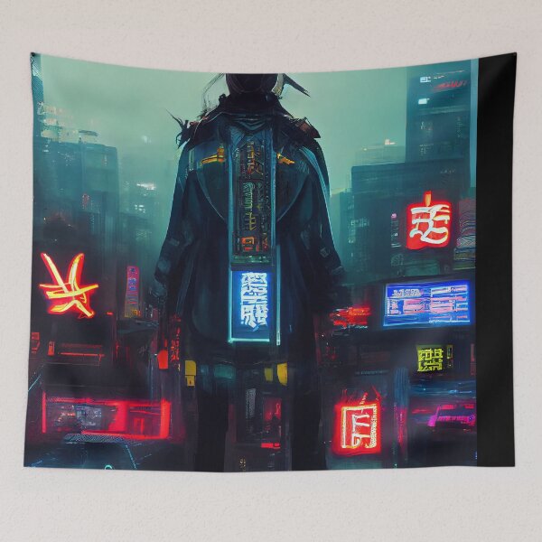 Item preview, Lo-fi Novis - Cyberpunk Cityscape Skyline designed and sold by ArkMinted.