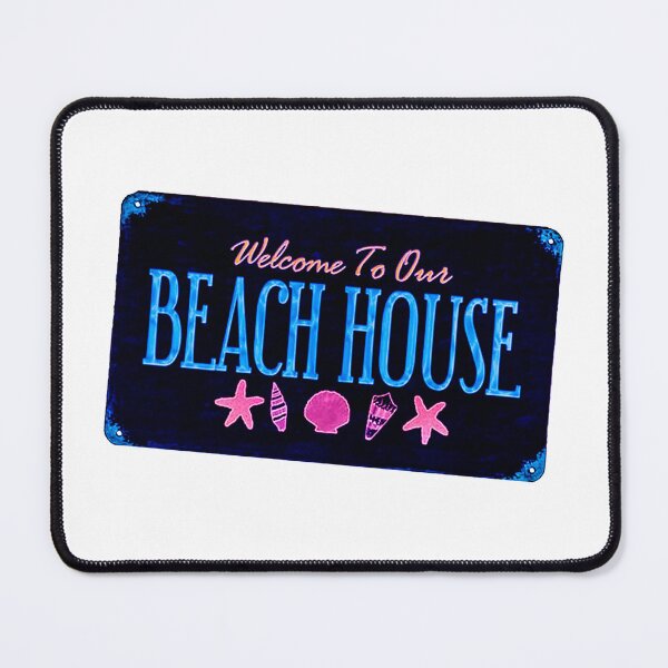 Item preview, Welcome To The Beach House Blue Pink Seashell designed and sold by ChristinasMess.