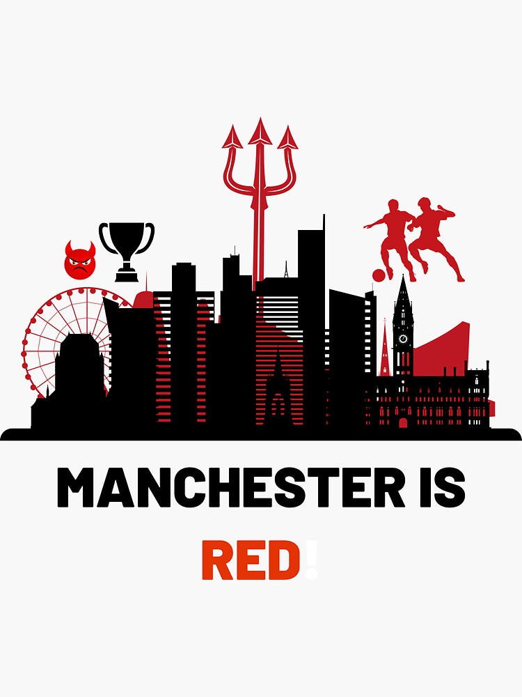 "Manchester Is Red" Sticker for Sale by Shadydesigner Redbubble