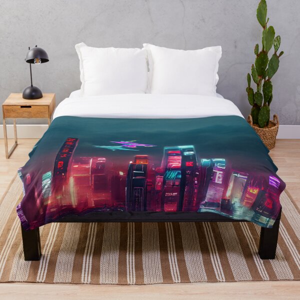 Aperçu de l'œuvre Lo-fi Flight Zone - Cyberpunk Cityscape Skyline créée et vendue par ArkMinted.