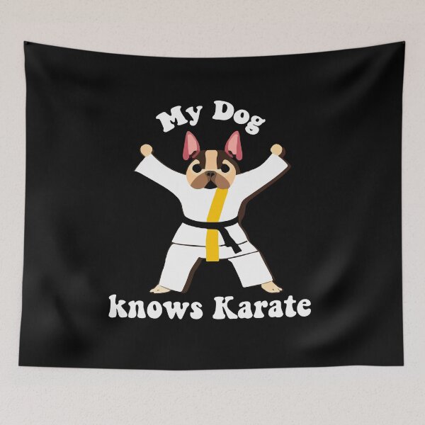 Item preview, "My Dog Knows Karate"- Funny Cartoon Dog Doing Karate designed and sold by Kodexstore.