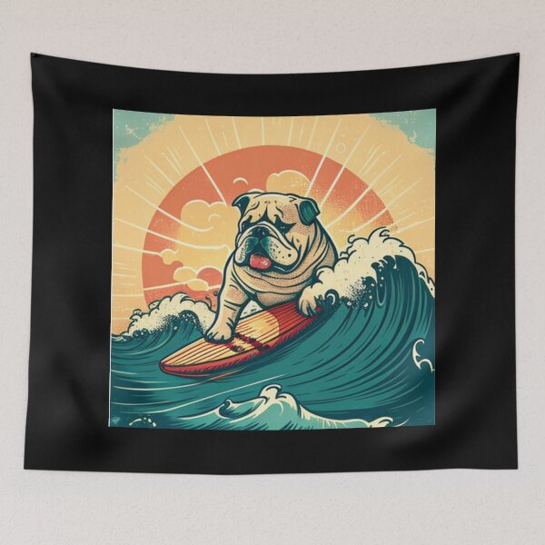 Item preview, Bulldog frances surfing  designed and sold by mikoala50.