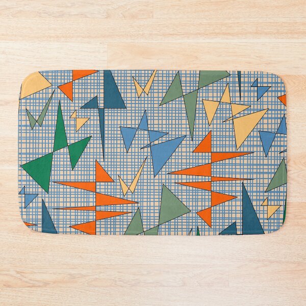 Item preview, Mid Century Modern Triangulation Multicolor Abstract Pattern Weave Blue Green Orange designed and sold by kierkegaard.