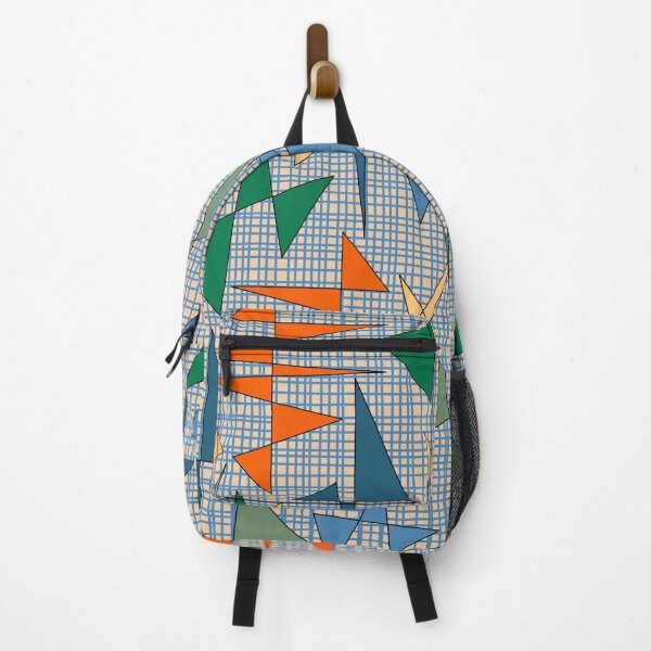 Item preview, Mid Century Modern Triangulation Multicolor Abstract Pattern Weave Blue Green Orange designed and sold by kierkegaard.
