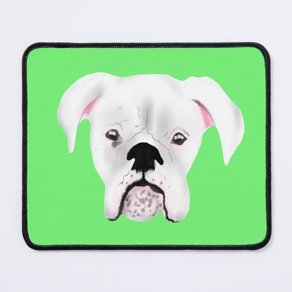 Item preview, WHITE BOXER DOG PUPPY LIGHT GREEN designed and sold by GIVENGRACE.ART.