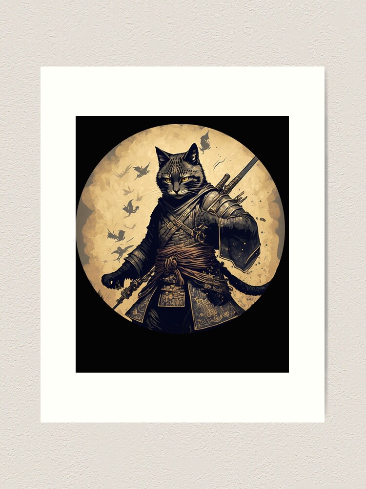 Japanese samurai cat ninja | Art Print