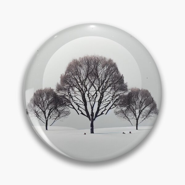 Item preview, Flat Simple Winter Trees Landscape Moon Digital Painting designed and sold by CodeAndColors.