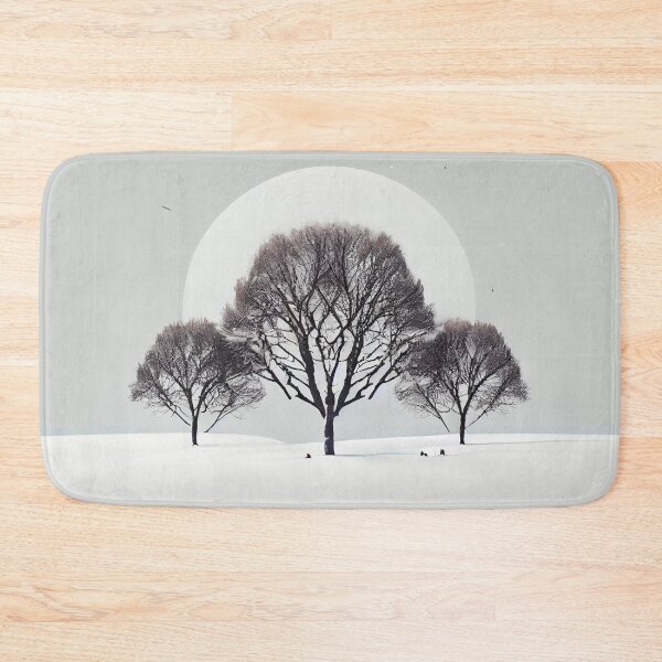Item preview, Flat Simple Winter Trees Landscape Moon Digital Painting designed and sold by CodeAndColors.