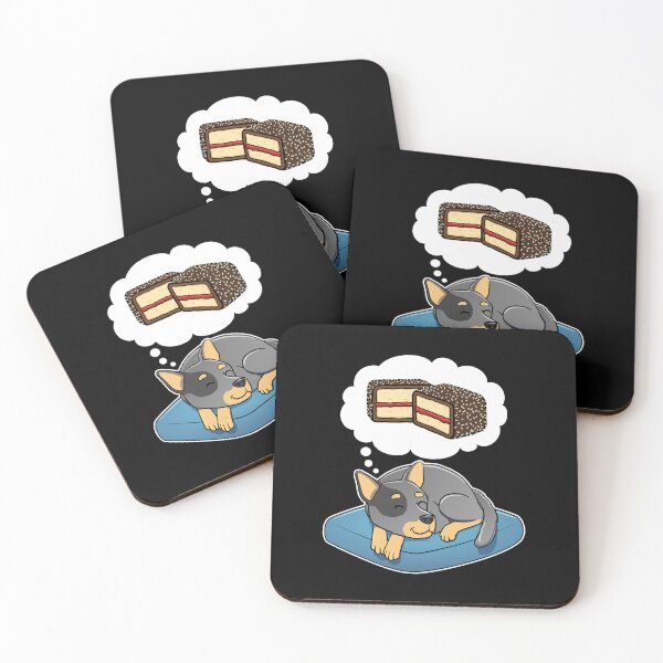 Item preview, Australian Cattle Dog dreaming about Lamingtons designed and sold by DoggieDelights.