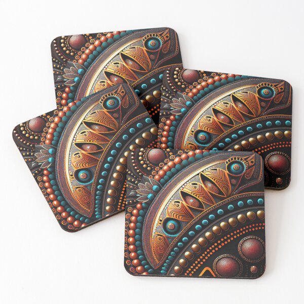 Item preview, Bejeweled Futuristic African Pattern Digital Painting designed and sold by CodeAndColors.