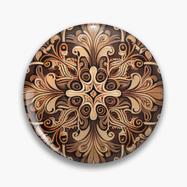 Item preview, Brown New Traditional Pattern Digital Painting designed and sold by CodeAndColors.