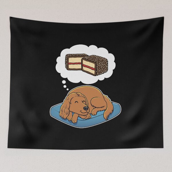 Item preview, English Cocker Spaniel dreaming about Lamingtons designed and sold by DoggieDelights.