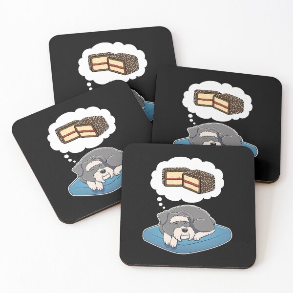 Item preview, Miniature Schnauzer dreaming about Lamingtons designed and sold by DoggieDelights.