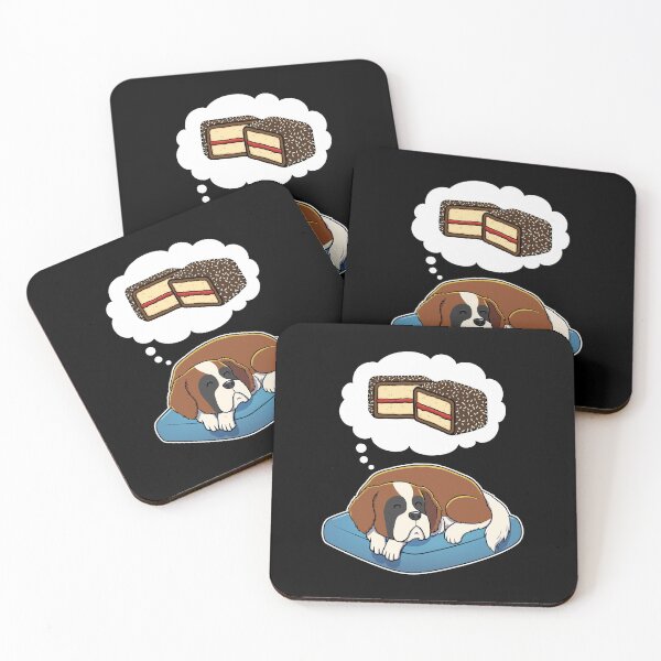 Item preview, St Bernard dreaming about Lamingtons designed and sold by DoggieDelights.