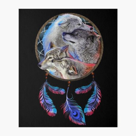 Tie Dye T-Shirt Native American Indian Wolves Dream Catcher Glow in Dark by  Wild