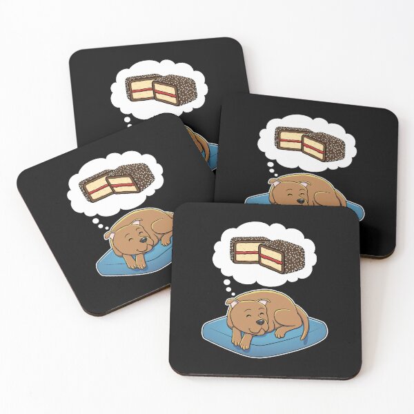 Item preview, Staffordshire Bull Terrier dreaming about Lamingtons designed and sold by DoggieDelights.