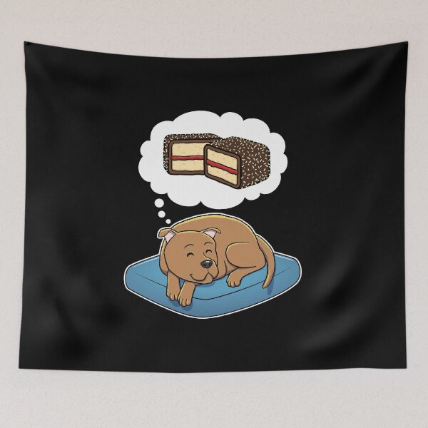 Item preview, Staffordshire Bull Terrier dreaming about Lamingtons designed and sold by DoggieDelights.