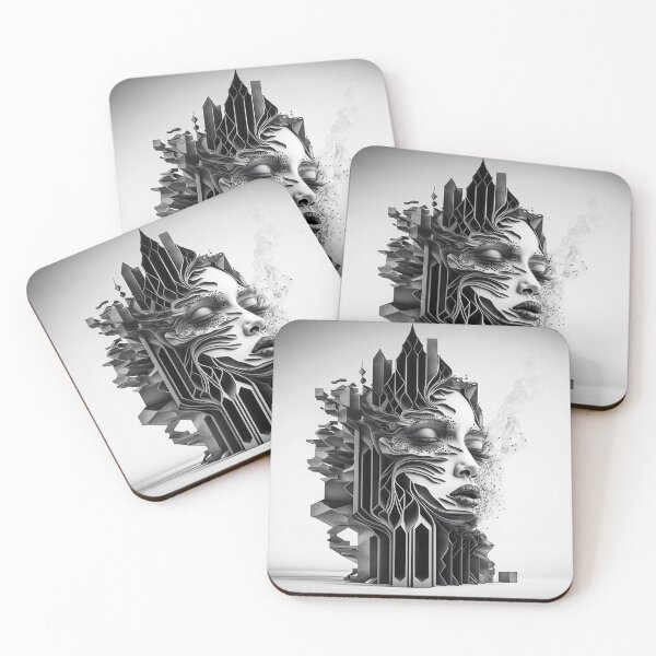 Item preview, Beautiful Woman connected with abstract architecture 29 designed and sold by Artistic Pandas.