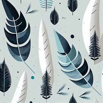 Vorschaubild zum Design Simple Winter Feather Pattern Digital Painting von CodeAndColors