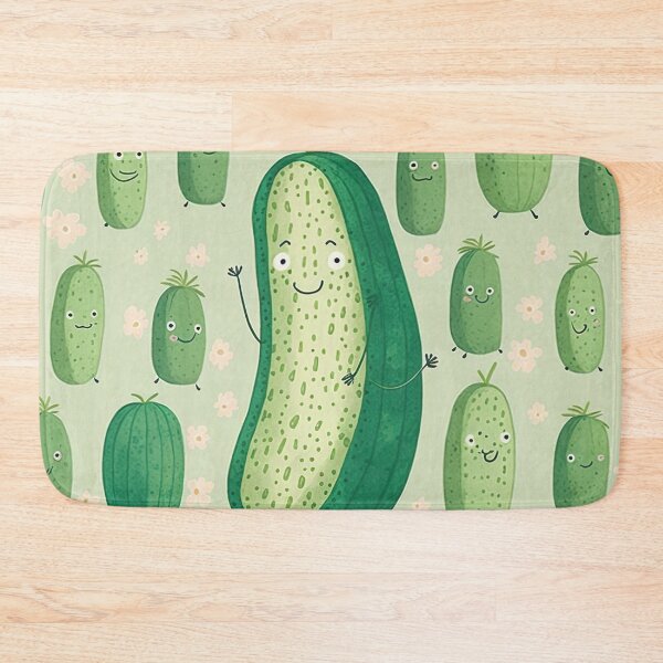 Item preview, The happiness of cucumbers: a colorful pattern designed and sold by Papouilles.