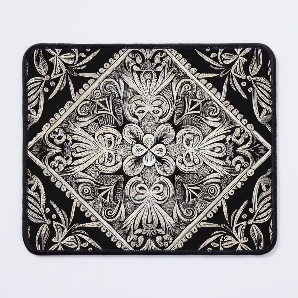 Artikelvorschau, Symmetrical Monochromatic New Traditional Pattern Digital Painting entworfen und verkauft von CodeAndColors.