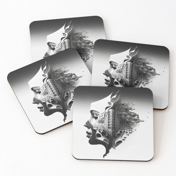 Item preview, Beautiful Woman connected with abstract architecture 32 designed and sold by Artistic Pandas.